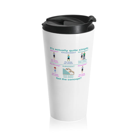 Bodily Autonomy (Homebirth) Stainless Steel Travel Mug Bodily Autonomy (Homebirth) Stainless Steel Travel Mug