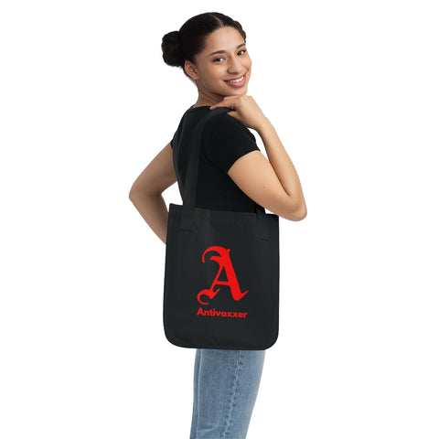 Scarlet Letter Antivaxxer Organic Canvas Tote Bag Scarlet Letter Antivaxxer Organic Canvas Tote Bag