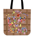 It's All About The Candy Halloween Trick Or Treat Cloth Tote Goody Bag It's All About The Candy Halloween Trick Or Treat Cloth Tote Goody Bag