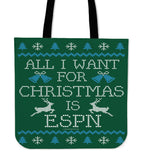 All I Want For Christmas Is ESPN Cloth Tote Bag! All I Want For Christmas Is ESPN Cloth Tote Bag!