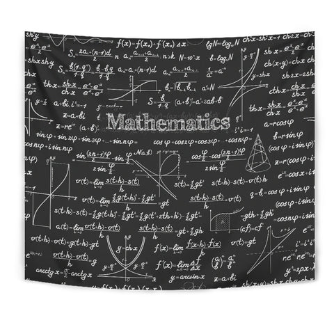 Mathematica Chalkboard Design #2 Tapestry Black - FREE SHIPPING