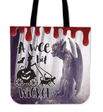 A Wee Bit Wicked Halloween Trick Or Treat Cloth Tote Goody Bag
