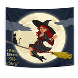 If The Broom Fits, Ride It - Halloween Wall Tapestry - FREE SHIPPING If The Broom Fits, Ride It - Halloween Wall Tapestry - FREE SHIPPING