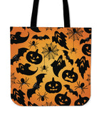 Pumpkins & Ghosts Halloween Trick Or Treat Cloth Tote Goody Bag Pumpkins & Ghosts Halloween Trick Or Treat Cloth Tote Goody Bag