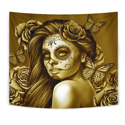 Calavera Fresh Look Design #2 Wall Tapestry (Hazel Sparkle & Shine Rose) - FREE SHIPPING Calavera Fresh Look Design #2 Wall Tapestry (Hazel Sparkle & Shine Rose) - FREE SHIPPING