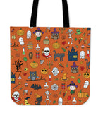 Halloween Pattern (Orange) Halloween Trick Or Treat Cloth Tote Goody Bag Halloween Pattern (Orange) Halloween Trick Or Treat Cloth Tote Goody Bag