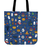 Halloween Pattern (Blue) Halloween Trick Or Treat Cloth Tote Goody Bag Halloween Pattern (Blue) Halloween Trick Or Treat Cloth Tote Goody Bag