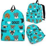 I Love Dogs Backpack (FPD Cyan) - FREE SHIPPING I Love Dogs Backpack (FPD Cyan) - FREE SHIPPING