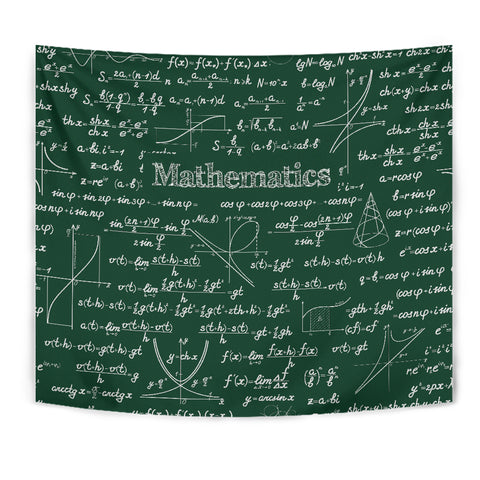 Mathematica Chalkboard Design #2 Tapestry Green - FREE SHIPPING