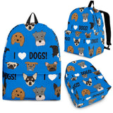 I Love Dogs Backpack (FPD Blue) - FREE SHIPPING I Love Dogs Backpack (FPD Blue) - FREE SHIPPING