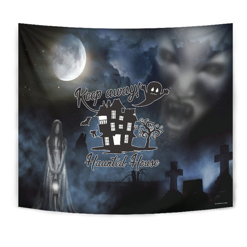 Keep Away - Haunted House - Halloween Wall Tapestry - FREE SHIPPING Keep Away - Haunted House - Halloween Wall Tapestry - FREE SHIPPING
