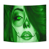 Calavera Fresh Look Design #3 Wall Tapestry (Green Emerald) - FREE SHIPPING Calavera Fresh Look Design #3 Wall Tapestry (Green Emerald) - FREE SHIPPING