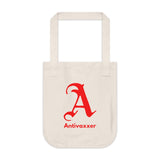 Scarlet Letter Antivaxxer Organic Canvas Tote Bag Scarlet Letter Antivaxxer Organic Canvas Tote Bag