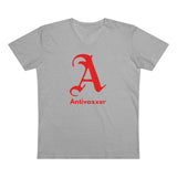 Scarlet Letter Antivaxxer Men's Organic Presenter V-neck Scarlet Letter Antivaxxer Men's Organic Presenter V-neck