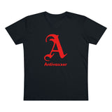 Scarlet Letter Antivaxxer Men's Organic Presenter V-neck Scarlet Letter Antivaxxer Men's Organic Presenter V-neck