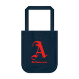 Scarlet Letter Antivaxxer Organic Canvas Tote Bag Scarlet Letter Antivaxxer Organic Canvas Tote Bag