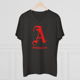 Scarlet Letter Antivaxxer Men's Organic Presenter V-neck Scarlet Letter Antivaxxer Men's Organic Presenter V-neck