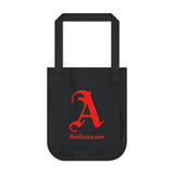 Scarlet Letter Antivaxxer Organic Canvas Tote Bag Scarlet Letter Antivaxxer Organic Canvas Tote Bag