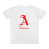 Scarlet Letter Antivaxxer Men's Organic Presenter V-neck Scarlet Letter Antivaxxer Men's Organic Presenter V-neck
