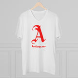 Scarlet Letter Antivaxxer Men's Organic Presenter V-neck Scarlet Letter Antivaxxer Men's Organic Presenter V-neck
