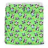 Cute Pandas Design #1 Duvet Cover Set (Green) - FREE SHIPPING