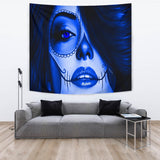 Calavera Fresh Look Design #3 Wall Tapestry (Blue Lapis Lazuli) - FREE SHIPPING Calavera Fresh Look Design #3 Wall Tapestry (Blue Lapis Lazuli) - FREE SHIPPING