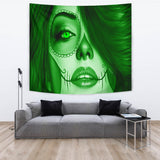 Calavera Fresh Look Design #3 Wall Tapestry (Green Emerald) - FREE SHIPPING Calavera Fresh Look Design #3 Wall Tapestry (Green Emerald) - FREE SHIPPING