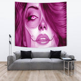 Calavera Fresh Look Design #3 Wall Tapestry (Pink Mystic Topaz) - FREE SHIPPING Calavera Fresh Look Design #3 Wall Tapestry (Pink Mystic Topaz) - FREE SHIPPING