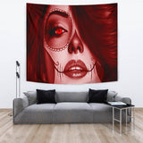 Calavera Fresh Look Design #3 Wall Tapestry (Red Garnet) - FREE SHIPPING Calavera Fresh Look Design #3 Wall Tapestry (Red Garnet) - FREE SHIPPING