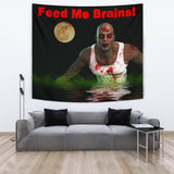Feed Me Brains - Halloween Wall Tapestry - FREE SHIPPING Feed Me Brains - Halloween Wall Tapestry - FREE SHIPPING