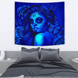Calavera Fresh Look Design #2 Wall Tapestry (Blue Elusive Rose) - FREE SHIPPING Calavera Fresh Look Design #2 Wall Tapestry (Blue Elusive Rose) - FREE SHIPPING