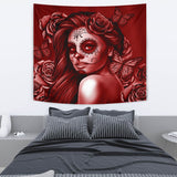 Calavera Fresh Look Design #2 Wall Tapestry (Red Freedom Rose) - FREE SHIPPING Calavera Fresh Look Design #2 Wall Tapestry (Red Freedom Rose) - FREE SHIPPING