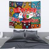 Beware Of Little Monsters - Halloween Wall Tapestry - FREE SHIPPING Beware Of Little Monsters - Halloween Wall Tapestry - FREE SHIPPING