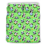 Cute Pandas Design #1 Duvet Cover Set (Green) - FREE SHIPPING Cute Pandas Design #1 Duvet Cover Set (Green) - FREE SHIPPING