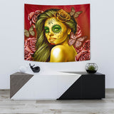 Calavera Fresh Look Design #2 Wall Tapestry (Yellow Smiley Face Rose) - FREE SHIPPING Calavera Fresh Look Design #2 Wall Tapestry (Yellow Smiley Face Rose) - FREE SHIPPING