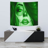 Calavera Fresh Look Design #3 Wall Tapestry (Green Emerald) - FREE SHIPPING Calavera Fresh Look Design #3 Wall Tapestry (Green Emerald) - FREE SHIPPING