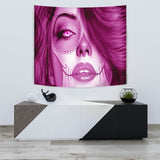 Calavera Fresh Look Design #3 Wall Tapestry (Pink Mystic Topaz) - FREE SHIPPING Calavera Fresh Look Design #3 Wall Tapestry (Pink Mystic Topaz) - FREE SHIPPING