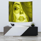 Calavera Fresh Look Design #3 Wall Tapestry (Yellow Chrysoberyl) - FREE SHIPPING Calavera Fresh Look Design #3 Wall Tapestry (Yellow Chrysoberyl) - FREE SHIPPING