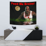 Feed Me Brains - Halloween Wall Tapestry - FREE SHIPPING Feed Me Brains - Halloween Wall Tapestry - FREE SHIPPING