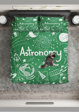 Astronomy Chalkboard Duvet Cover Set (Green) - FREE SHIPPING