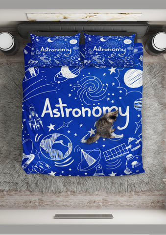 Astronomy Chalkboard Duvet Cover Set (Midnight Blue) - FREE SHIPPING