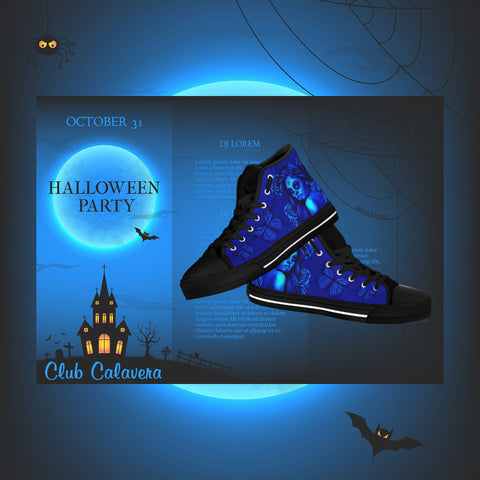 Calavera Fresh Look Design #2 Women's High Tops - Black Soles