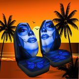 Calavera Fresh Look Design #3 Car Seat Covers (Blue Lapis Lazuli) - FREE SHIPPING Calavera Fresh Look Design #3 Car Seat Covers (Blue Lapis Lazuli) - FREE SHIPPING