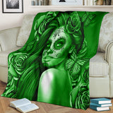 Calavera Fresh Look Design #2 Throw Blanket (Green Lime Rose) - FREE SHIPPING Calavera Fresh Look Design #2 Throw Blanket (Green Lime Rose) - FREE SHIPPING