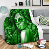 Calavera Fresh Look Design #2 Throw Blanket (Green Lime Rose) - FREE SHIPPING Calavera Fresh Look Design #2 Throw Blanket (Green Lime Rose) - FREE SHIPPING