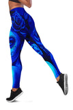 Calavera Fresh Look Design #2 Leggings (Blue Elusive Rose) - FREE SHIPPING