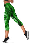 Calavera Fresh Look Design #2 Capri Leggings (Green Lime Rose) - FREE SHIPPING Calavera Fresh Look Design #2 Capri Leggings (Green Lime Rose) - FREE SHIPPING