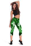 Calavera Fresh Look Design #2 Capri Leggings (Green Lime Rose) - FREE SHIPPING Calavera Fresh Look Design #2 Capri Leggings (Green Lime Rose) - FREE SHIPPING