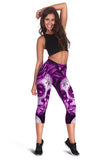 Calavera Fresh Look Design #2 Capri Leggings (Purple Night Owl Rose) - FREE SHIPPING Calavera Fresh Look Design #2 Capri Leggings (Purple Night Owl Rose) - FREE SHIPPING