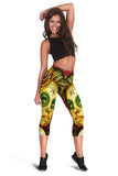Calavera Fresh Look Design #2 Capri Leggings (Yellow Smiley Face Rose) - FREE SHIPPING Calavera Fresh Look Design #2 Capri Leggings (Yellow Smiley Face Rose) - FREE SHIPPING
